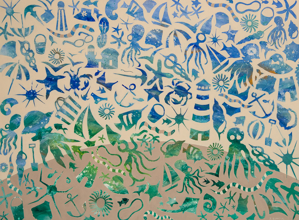 Migration of the sea snakes painting